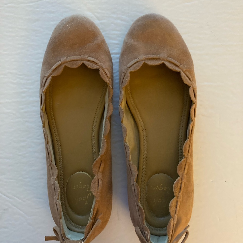 Jack Rogers Beige Scalloped Flats